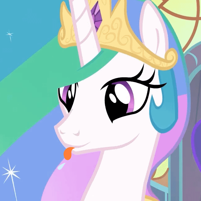 gif of celestia poking tongue out